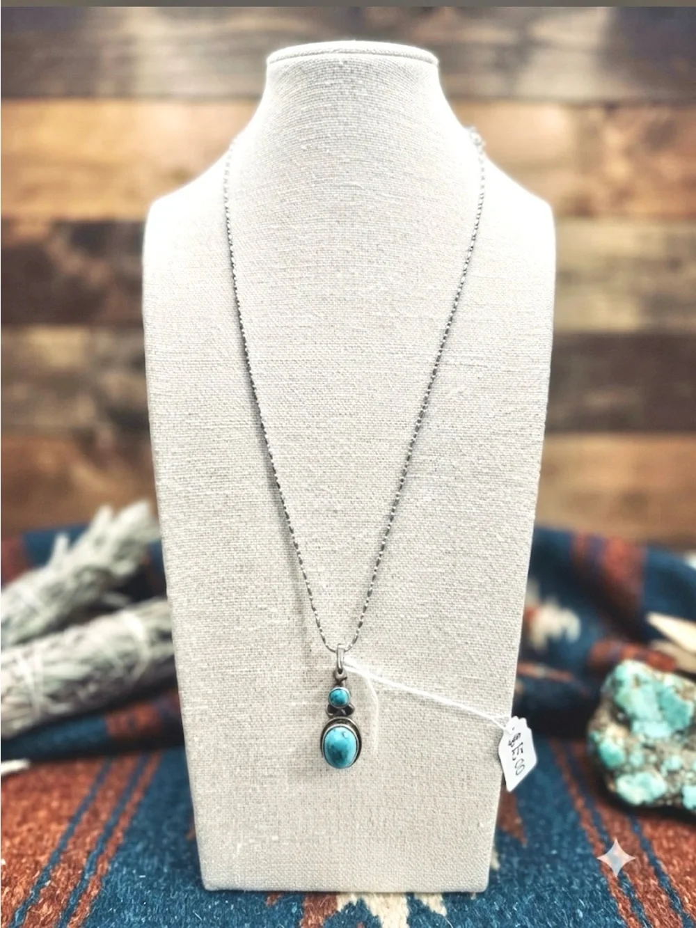 Sterling Silver Turquoise Pendant Necklace